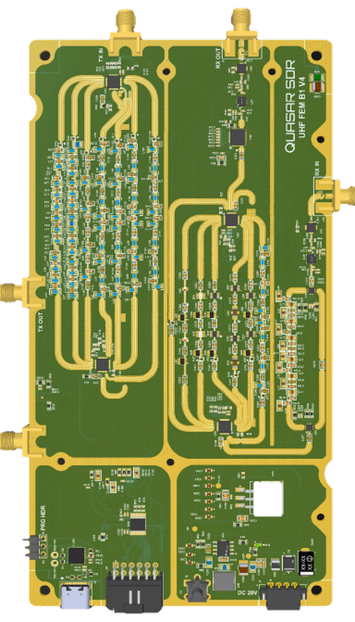 B1 — Filter Bank (SDR Side) top-view PCB