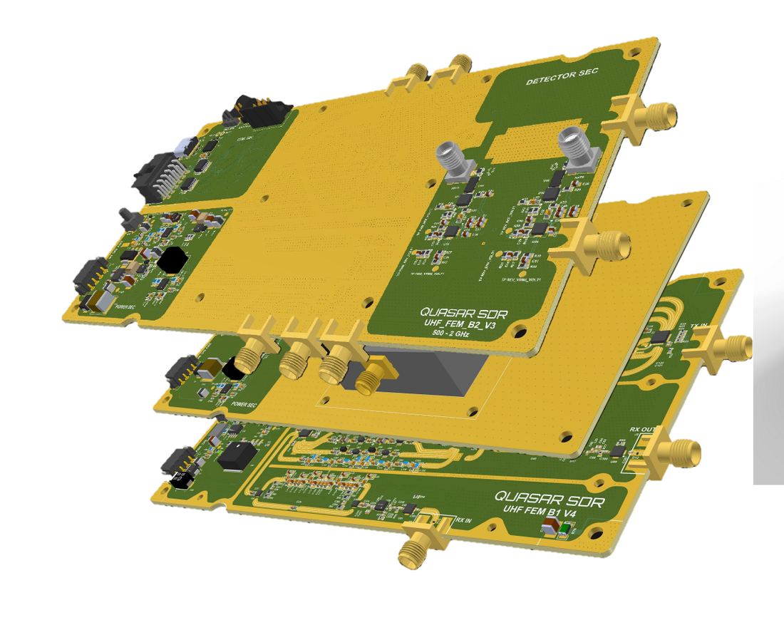 Low Microwave SDR FEM exploded PCB stack