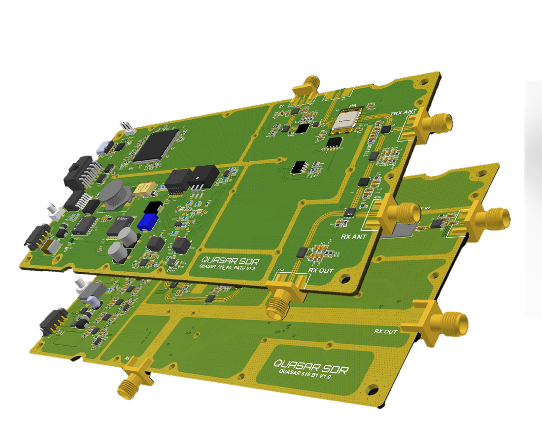 Medium Microwave SDR FEM exploded PCB stack